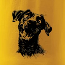 Čiernobiela karikatúra Labrador tmavý