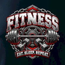Fitness činka a závažia eat sleep repeat
