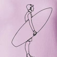 Surfer stojaci jedným ťahom