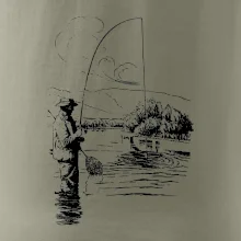 Kreslený rybár s podberákom