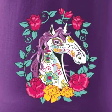 Kôň farebný s kvetinami