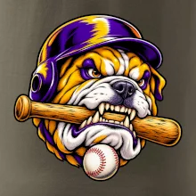 Baseballový buldok s pálkou