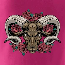 Hlava barana s ružami