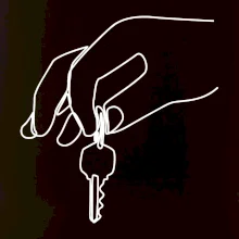 Kľúče a ruka jedným ťahom