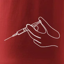 Ruka a injekcia jedným ťahom