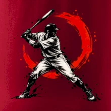 Baseballový pálkař japonská tušová malba