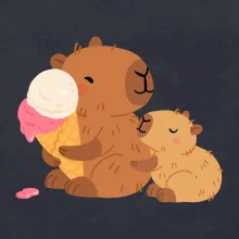 Kapybara so zmrzlinou