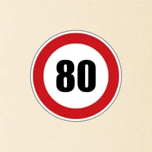 Dopravná značka - obmedzenie rýchlosti 80