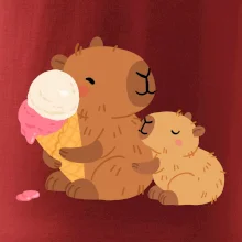 Kapybara so zmrzlinou