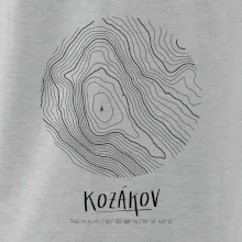 Kozákov - vrstevnice v kruhu