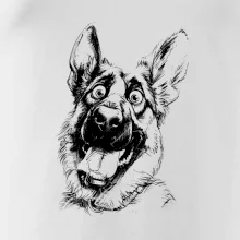 Čiernobiela karikatúra Nemecký ovčiak Čiernobiela karikatúra Nemecký ovčiak