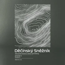 Děčínský Sněžník - vrstevnice v obdĺžniku