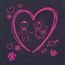 Svadba - kreslené srdce