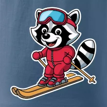 Mýval na lyžiach - kreslený