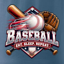 Baseballová pálka s rukavicou eat sleep repeat