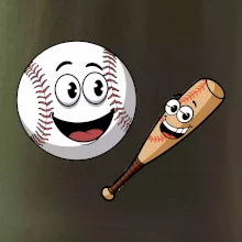 Parové tričko - baseballová raketa a loptička