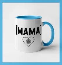 Mama nápis a srdce a slnečnice