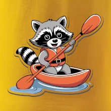 Mýval v kajaku kreslený