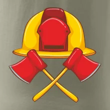 Hasičská helma a sekera