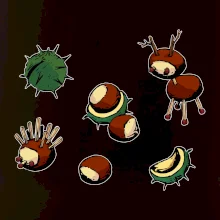 Gaštanové zvieratká - obdĺžnik