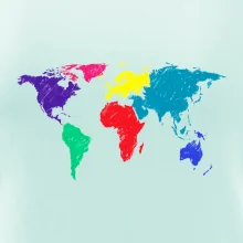 Svetové kontinenty bez názvov - farebné