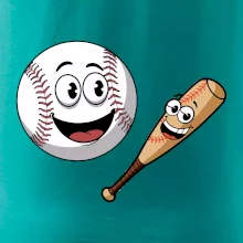 Parové tričko - baseballová raketa a loptička