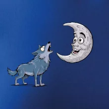 Parové tričko - Vlk a mesiac