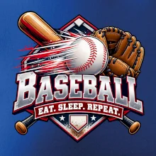 Baseballová pálka s rukavicou eat sleep repeat