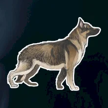 Nemecký ovčiak - hnedý kreslený Nemecký ovčiak - hnedý kreslený