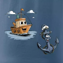 Parové tričko - Loď a kotva