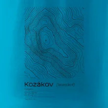 Kozákov - vrstevnice v obdĺžniku