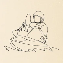 Kajak na vode jedným ťahom