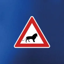 Dopravná značka - Pozor lev Dopravná značka - Pozor lev