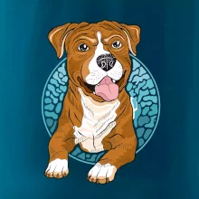 Americký staford kreslený v koliesku (Pecka design)