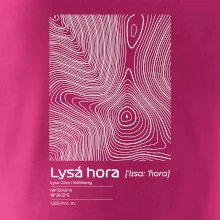 Lysá hora - vrstevnice v obdĺžniku