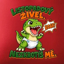 Listopadový živel zelený dinosaurus rex v plence