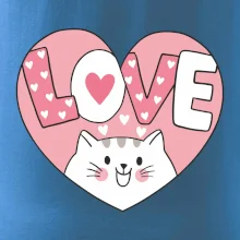 Mačka love - ružové srdce