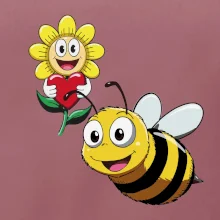 Parové tričko - Včela a kvetina