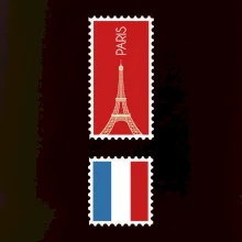 Paríž známka farebná