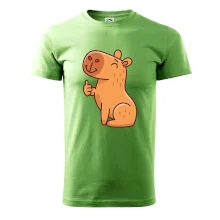 Kapybara s palcom hore