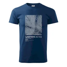 Lysá hora - vrstevnice v obdĺžniku