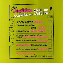 Tričko na rozlúčku s úlohami vpredu