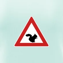 Dopravná značka - Pozor veverička Dopravná značka - Pozor veverička