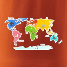 Svetové kontinenty s názvami a zvieratkami