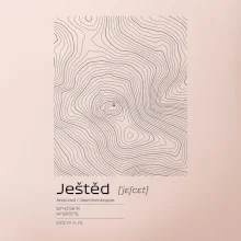 Ještěd - vrstevnice v obdĺžniku