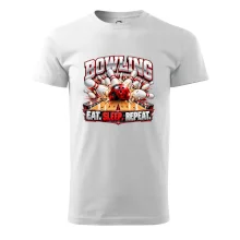 Bowlingová guľa a kolky eat sleep repeat