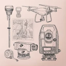 Geodet teodolit dron