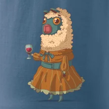 Alpaka s vínom žena