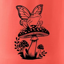 Goblincore čierna huba so žabou