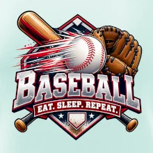 Baseballová pálka s rukavicou eat sleep repeat